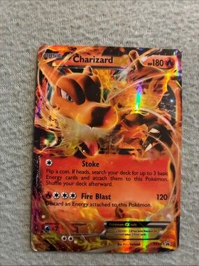 Charizard EX Holographic Pokémon Card - Orange Flame Artwork